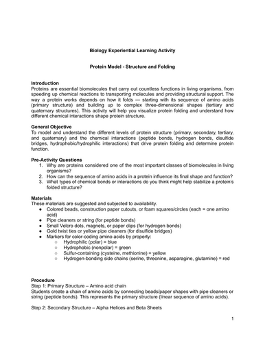 Learning activity: Protein folding