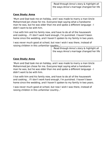 PSHE Forced Marriage