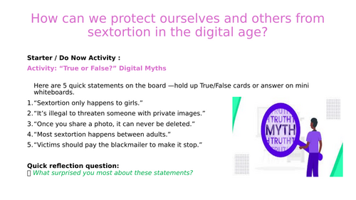How can we protect ourselves & others from sextortion in the digital age? PSHE lesson ONLINE SAFETYT