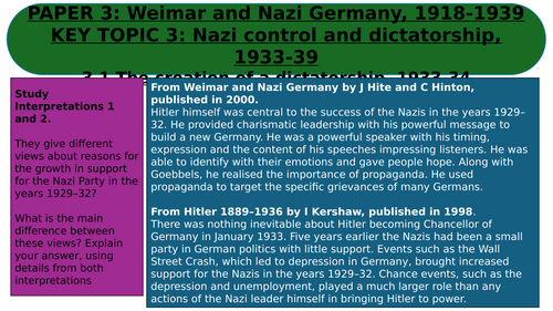 EDEXCEL GCSE HISTORY WEIMAR AND NAZI GERMANY LESSON 22 REMOVAL OF OPPOSITION