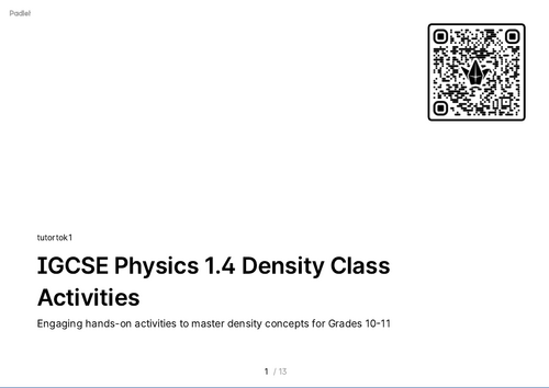 FREE Resources iGCSE Physics - 1.4 Density