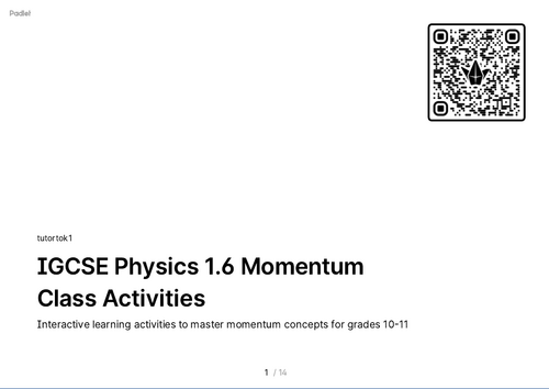FREE Resources iGCSE Physics - 1.6 Momentum