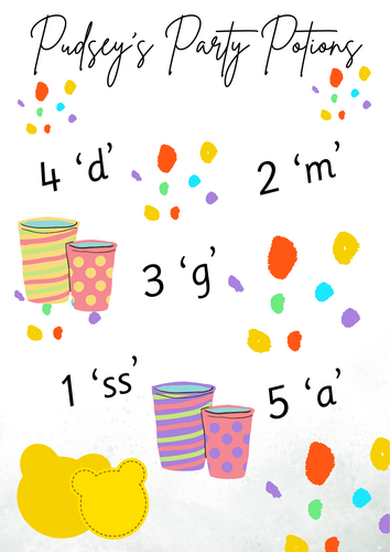 Pudsey Party Phonics Potions
