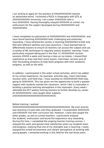 Trainee/ ECT Teacher Job Application Information