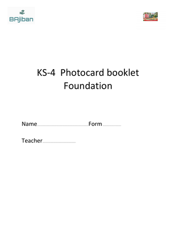 KS4 Foundation Photo Card Booklet