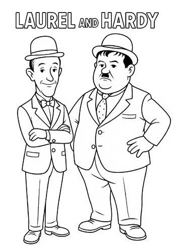 Laurel and Hardy coloring picture