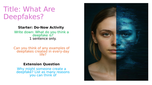 What Are Deepfakes? PSHE / Citizenship Lesson on AI / ONLINE SAFETY