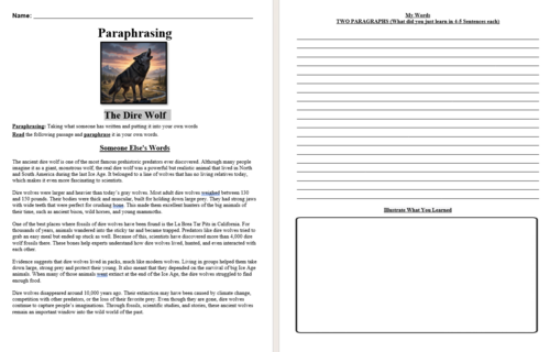 Dire Wolf Assignment Bundle (3 Assignments)
