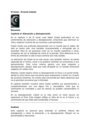 El túnel by Ernesto Sabato – Chapter 4