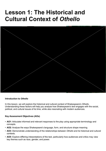 A-Level Literature - Othello: Comprehensive Study of Character, Theme, and Tragedy