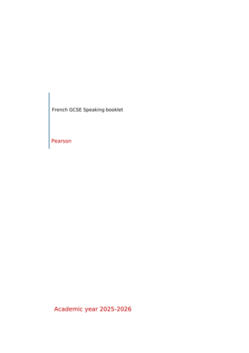 COMPLETE GCSE Speaking resource