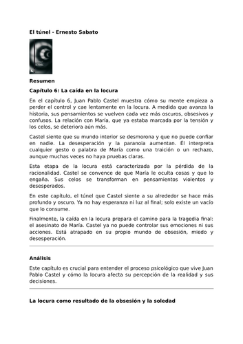 El túnel by Ernesto Sabato – Chapter 6