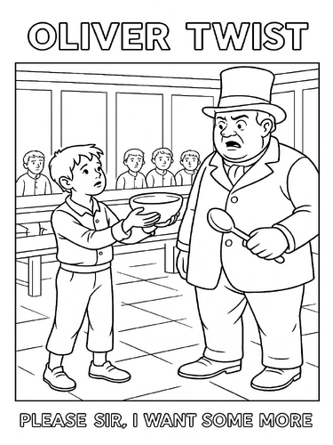 Oliver Twist Coloring Picture