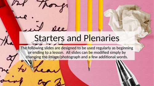 Starters and Plenaries