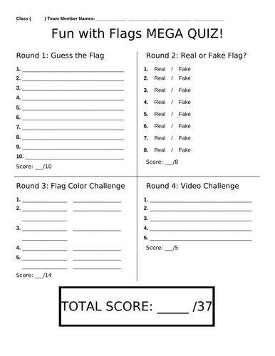 ESL: Flags Quiz
