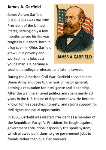 James A. Garfield Handout