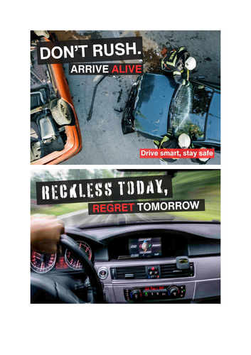 Driving public service announcement posters