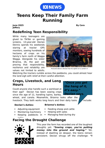 10 English – Teen Representations – Mock Exam paper 1 (extended response)