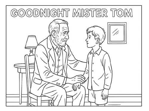 Goodnight Mister Tom Coloring Picture