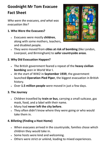 Goodnight Mr Tom Evacuees Fact Sheet