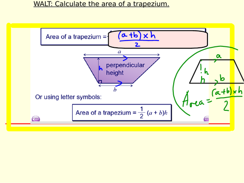 Finding area of a trapezium
