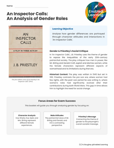 GCSE English Lit Revision - An Inspector Calls - Gender Themes