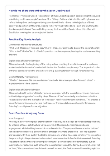 GCSE English Lit Revision - Use of Form in An Inspector Calls