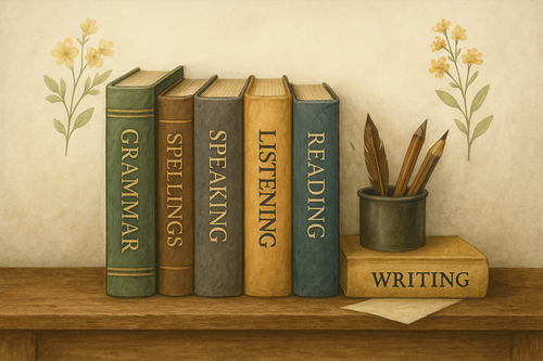 English Classroom Book Spine Posters- Skills and Keywords