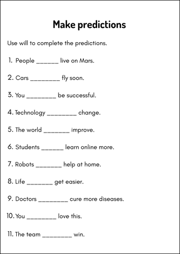 Mastering Future Simple | Classroom Worksheets & Activities