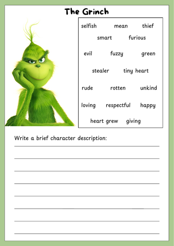 Christmas The Grinch Elf Character Description