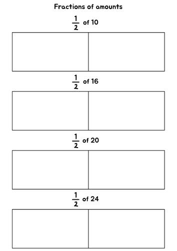 Halves Fractions of Amounts Work Book