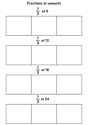 Thirds Fractions of Amounts Workbook