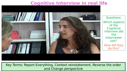 What is the Cognitive Interview (CI)? And Enhanced CI? A-Level Psychology - Memory - Paper 1 - AQA