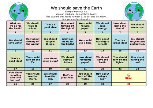 ESL: Book 2: We should save the earth. Should/ must