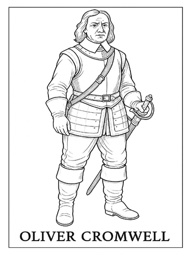 Oliver Cromwell Coloring Picture