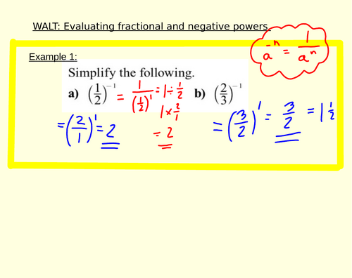 Evaluating fractional and negative powers