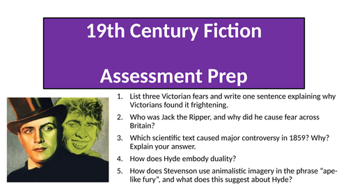 Jekyll and Hyde - Structure Assessment Prep and Assessment