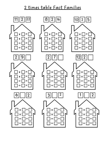Fact Family Worksheets