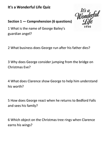 It's a Wonderful Life Quiz
