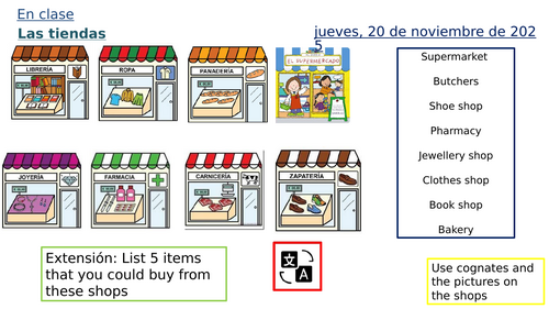 KS3 Spanish shops