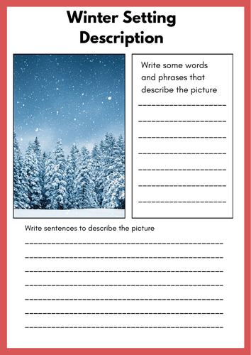 Winter Setting Description Worksheets