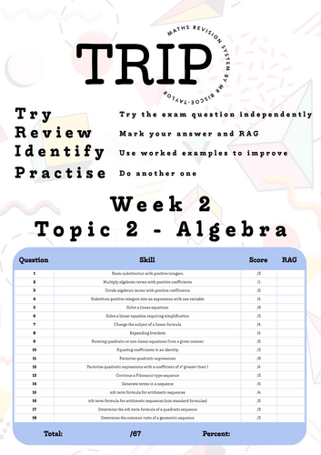 GCSE Maths Higher - Algebra Workbook (Grades 6-9)