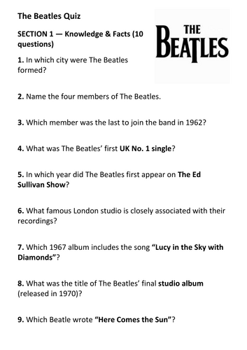 The Beatles Quiz
