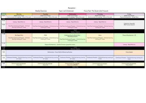 F2 Autumn 2 Timetable