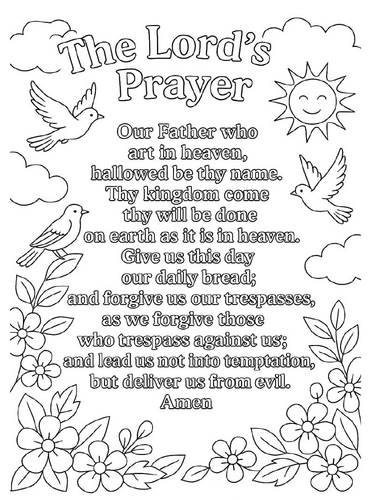 The Lords Prayer Coloring Picture