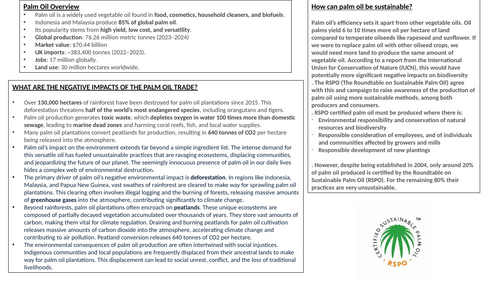 Palm Oil Fact Sheet
