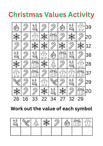 Christmas Values Activity