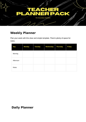 Teacher Planner - Build Your Own