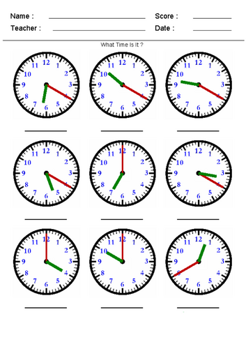What time is it? Starter Activity