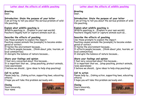 Illegal poaching letter template